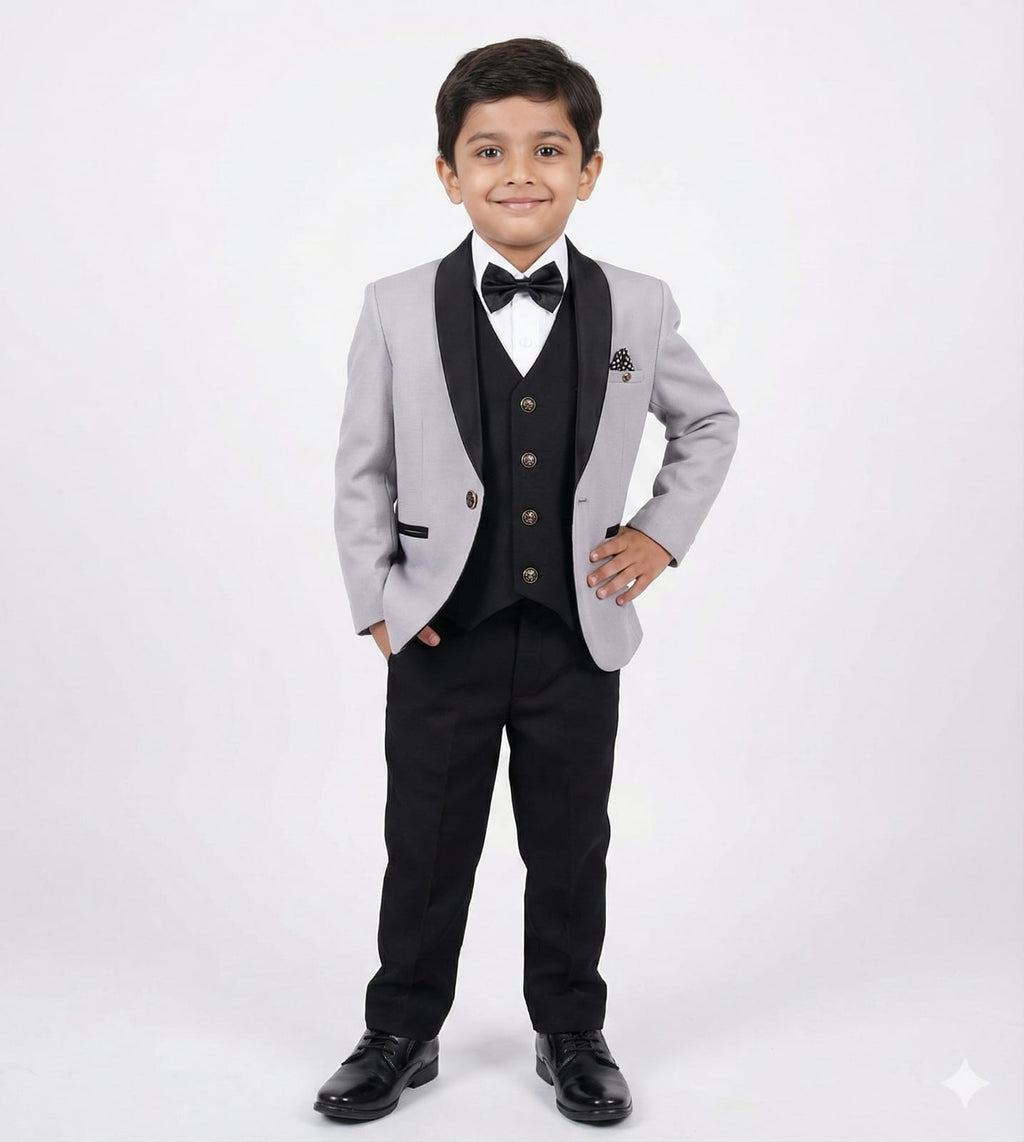 GRAY TUEXEDO WITH BLACK COTY PANT BOYS