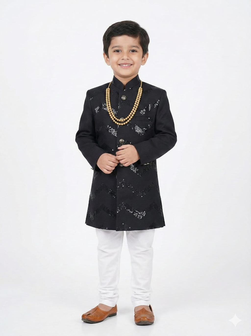 BLACK SUITING ZIG ZAG SEQUENCE BAND GALA