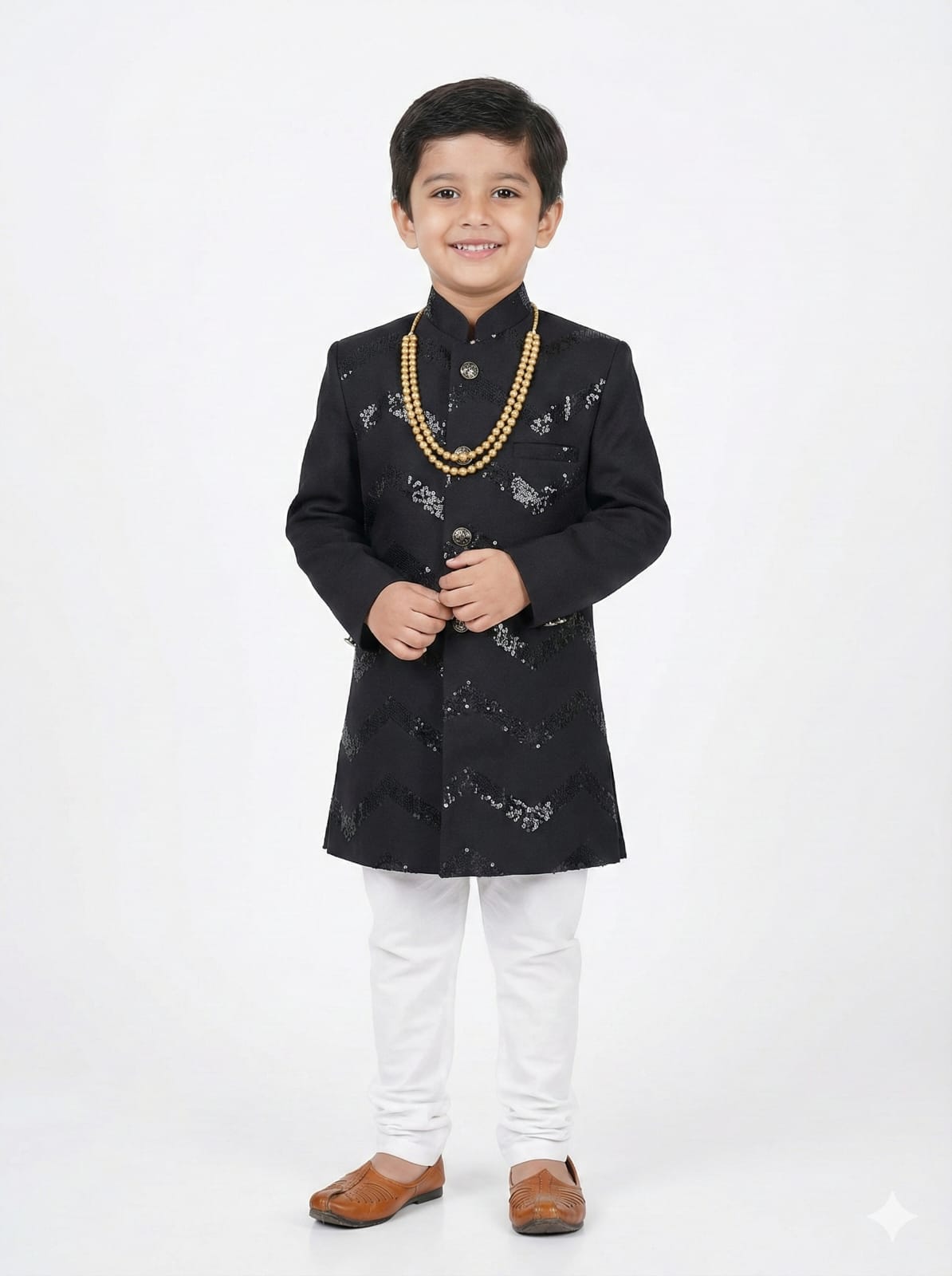 BLACK SUITING ZIG ZAG SEQUENCE BAND GALA