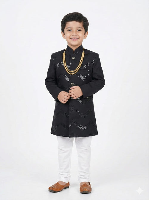 BLACK SUITING ZIG ZAG SEQUENCE BAND GALA
