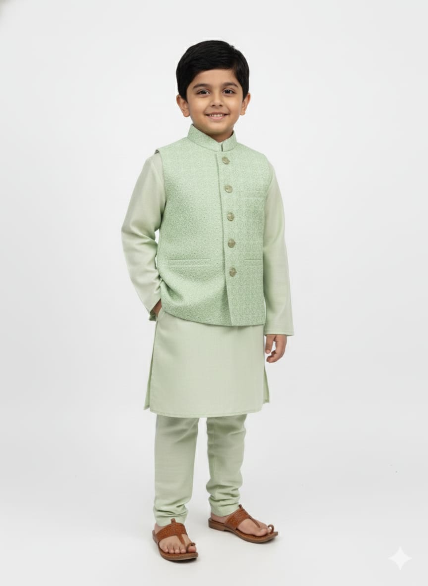 MINT GREEN KURTA COTY SET WITH MATCHING PANTS BOYS