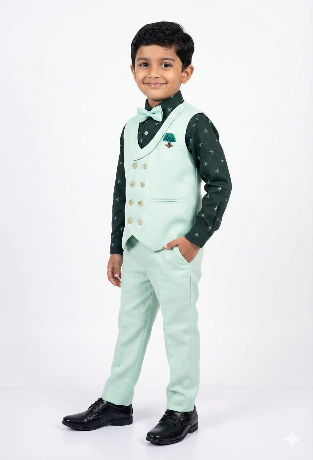 PISTA DOUBLE BUTTON COTY SET PRINTED SHIRT FOR BOYS