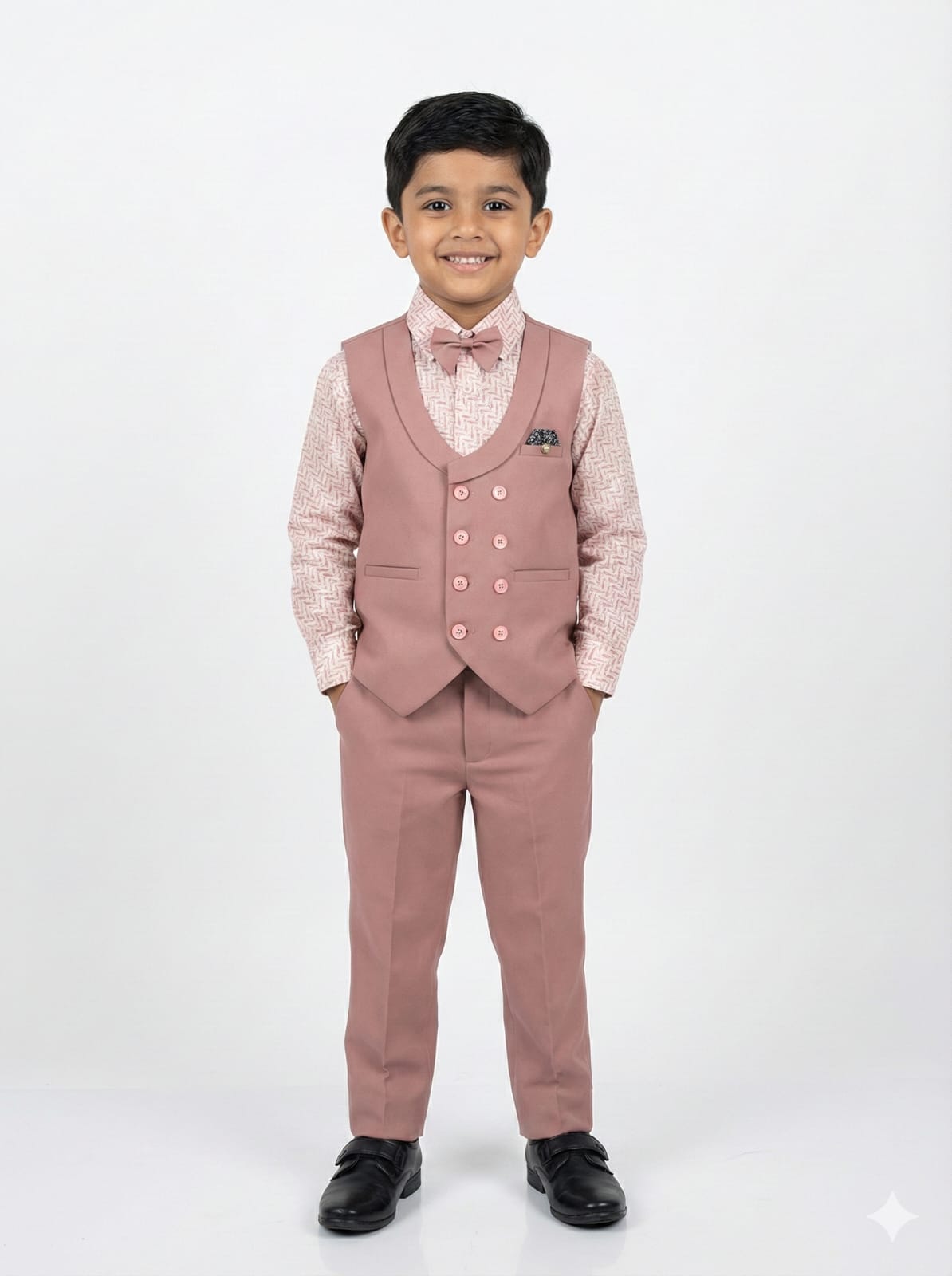 DUSTY ROSE DOUBLE COTY SET PRINTED SHIRT FOR BOYS