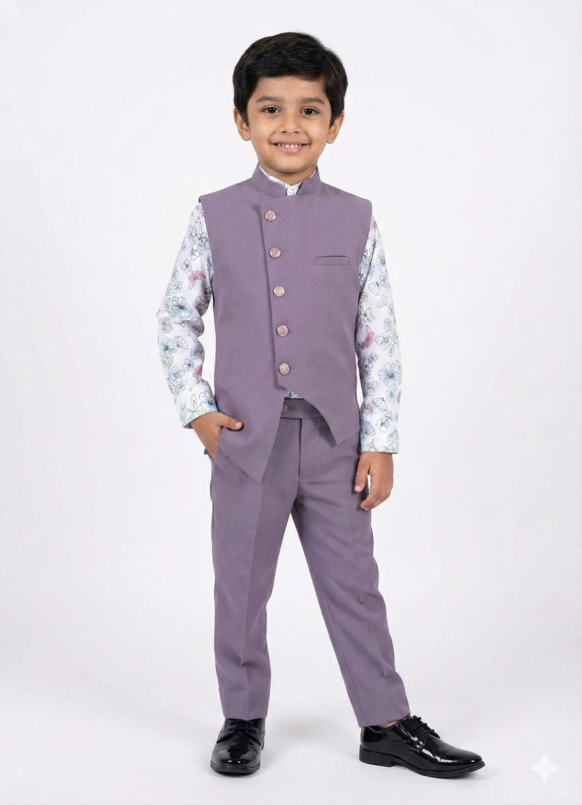 LEVENDER  DESGNER COTY SET WITH PRINTED SHIRT