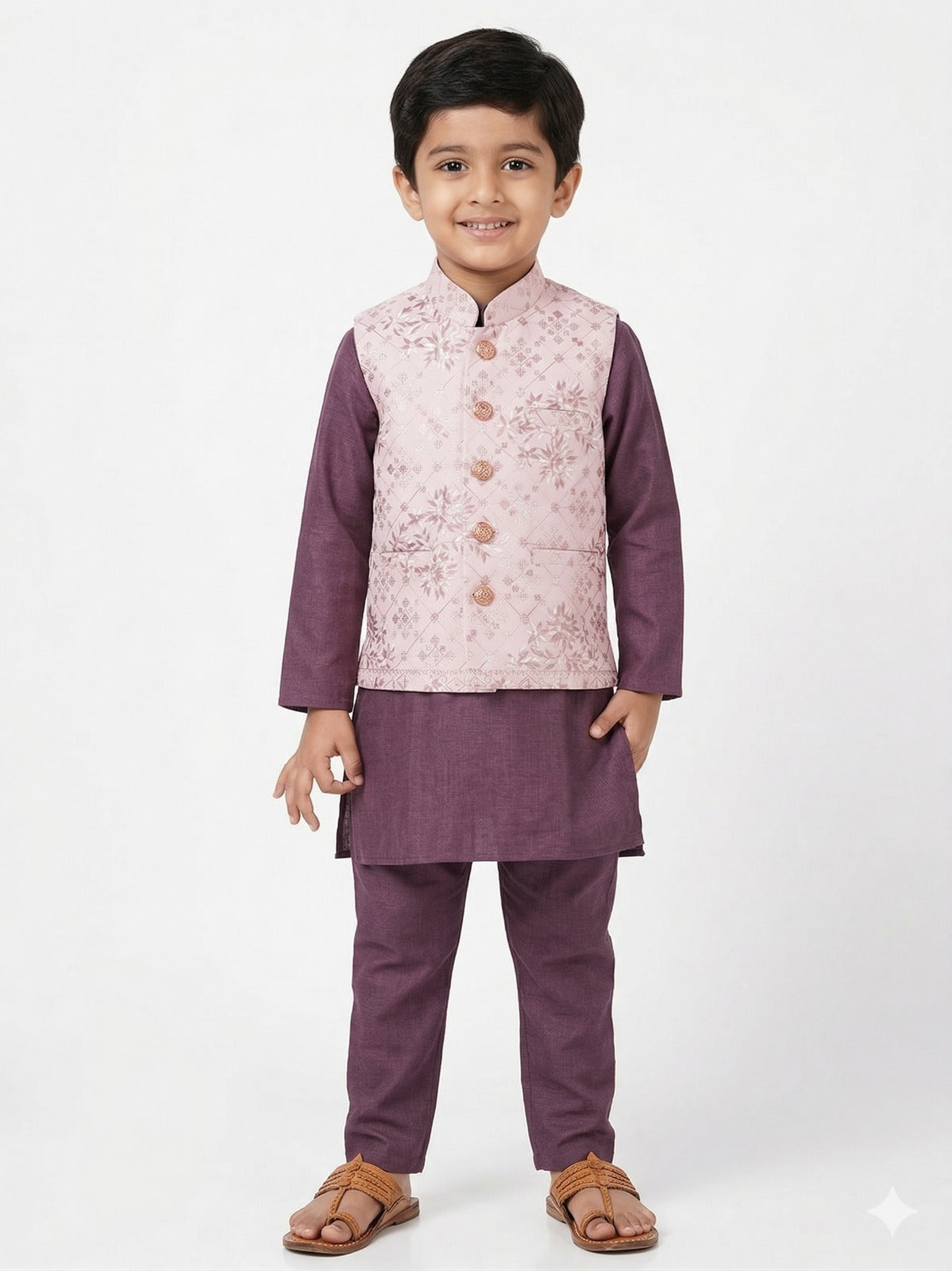 purple EMB kurta coty