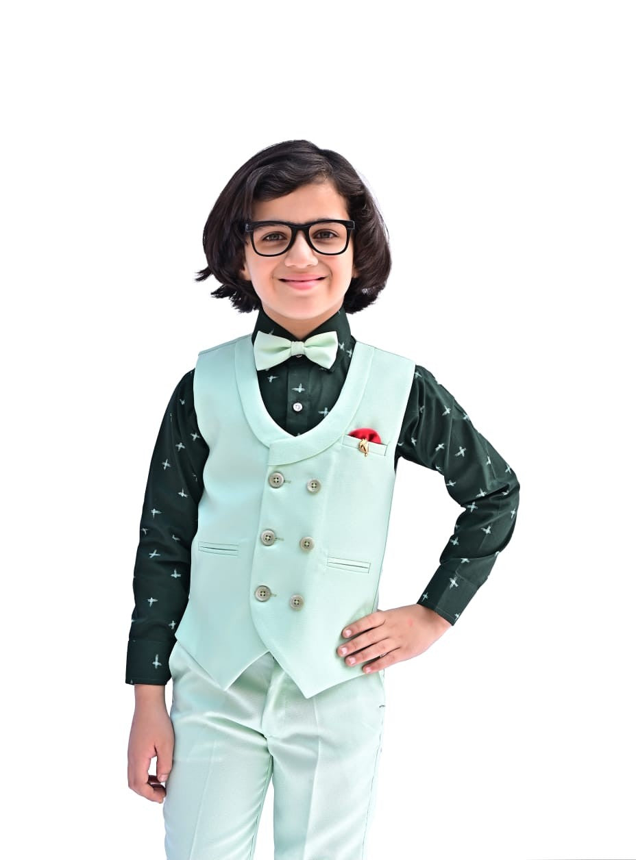PISTA DOUBLE BUTTON COTY SET PRINTED SHIRT FOR BOYS