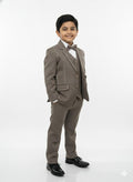 brown embroidery coat suit