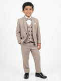 brown plain coat suit